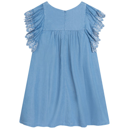 Chloe Empire Waist Short Sleeve Dress -Medium Blue C12873-Z27