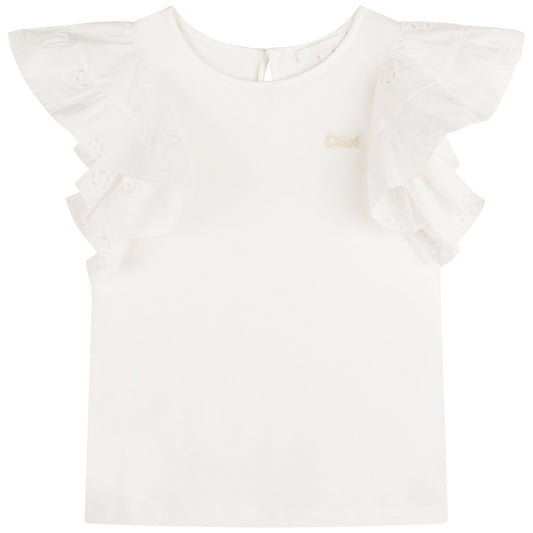 Chloe Fancy Short Sleeve Blouse - Off White C15D35-117