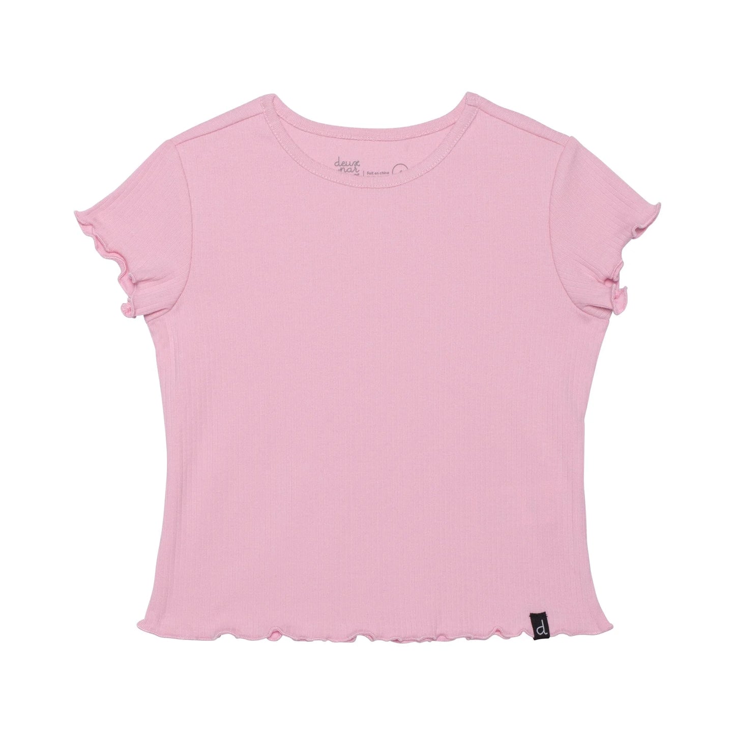 Deux Par Deux Ribbed T-Shirt _Pink E30YM71-620
