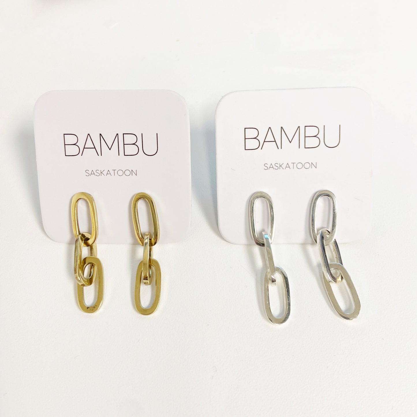 Bambu Earrings paper clip - E408