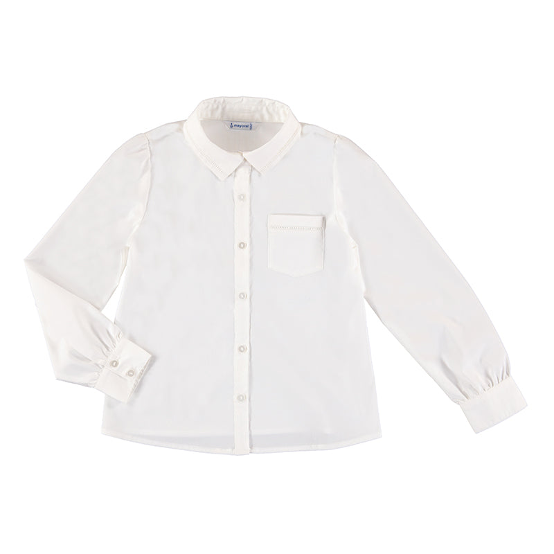 Mayoral Junior L/S Blouse _Off White 7170-02