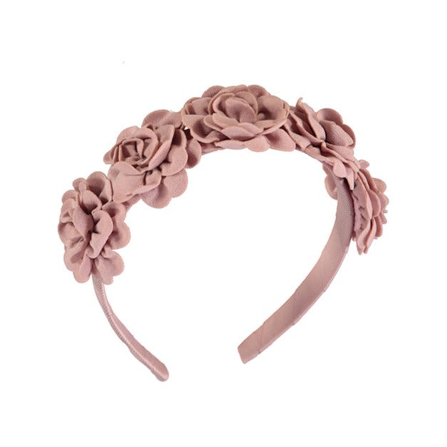 Abel & Lula Faux Suede Flower Headband _Pink 5951-31
