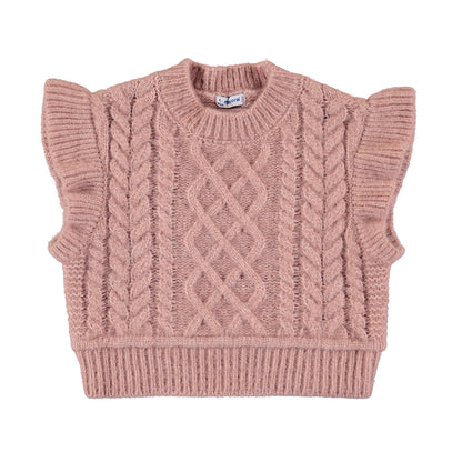 Mayoral Mini Cable Knitted Vest _Pink 4313-17