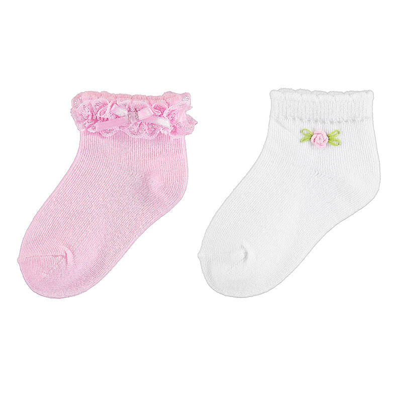 Mayoral Baby Floral Socks 2pc Set_ Rose 10176-74