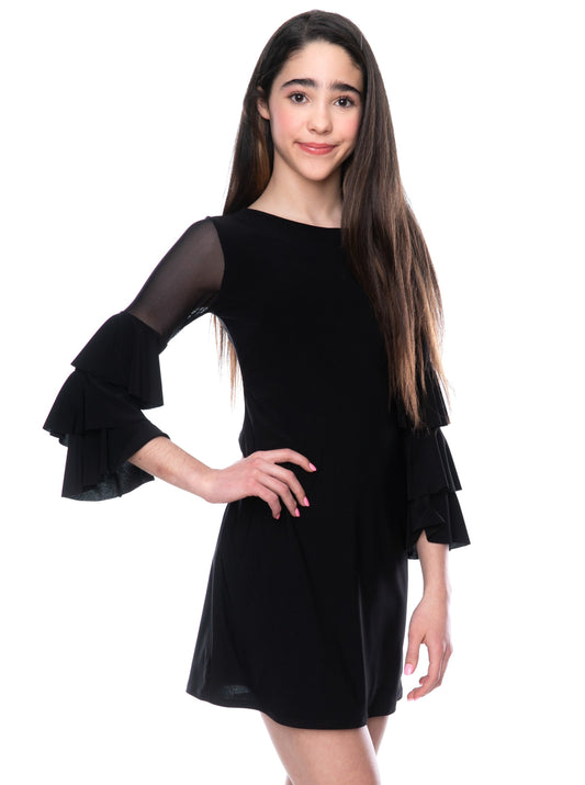 UDT Tiered Sleeve Dress _Black T3781K-01