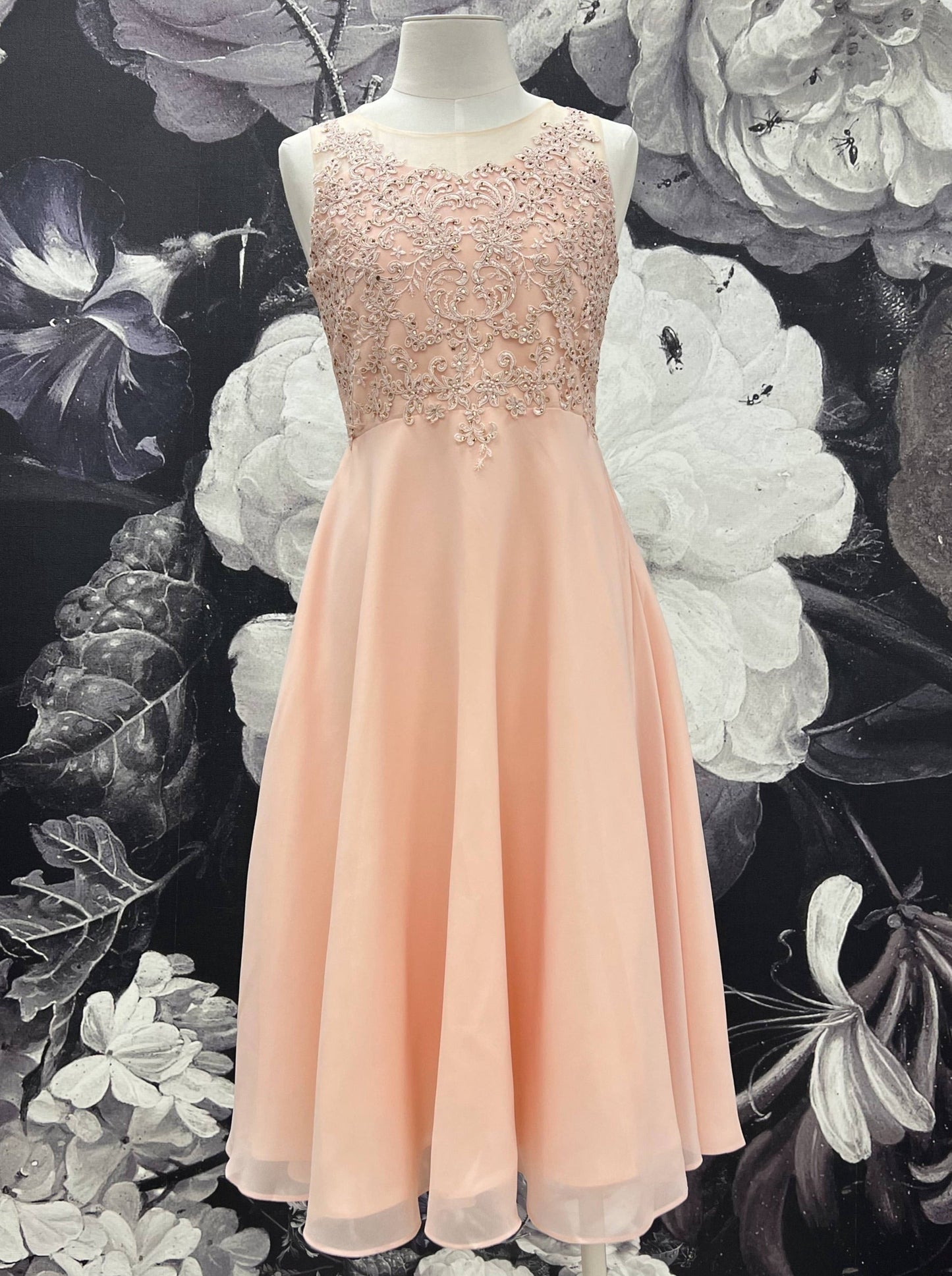 JL Sleeveless Lace Dress w/Jewels _Pink 5089
