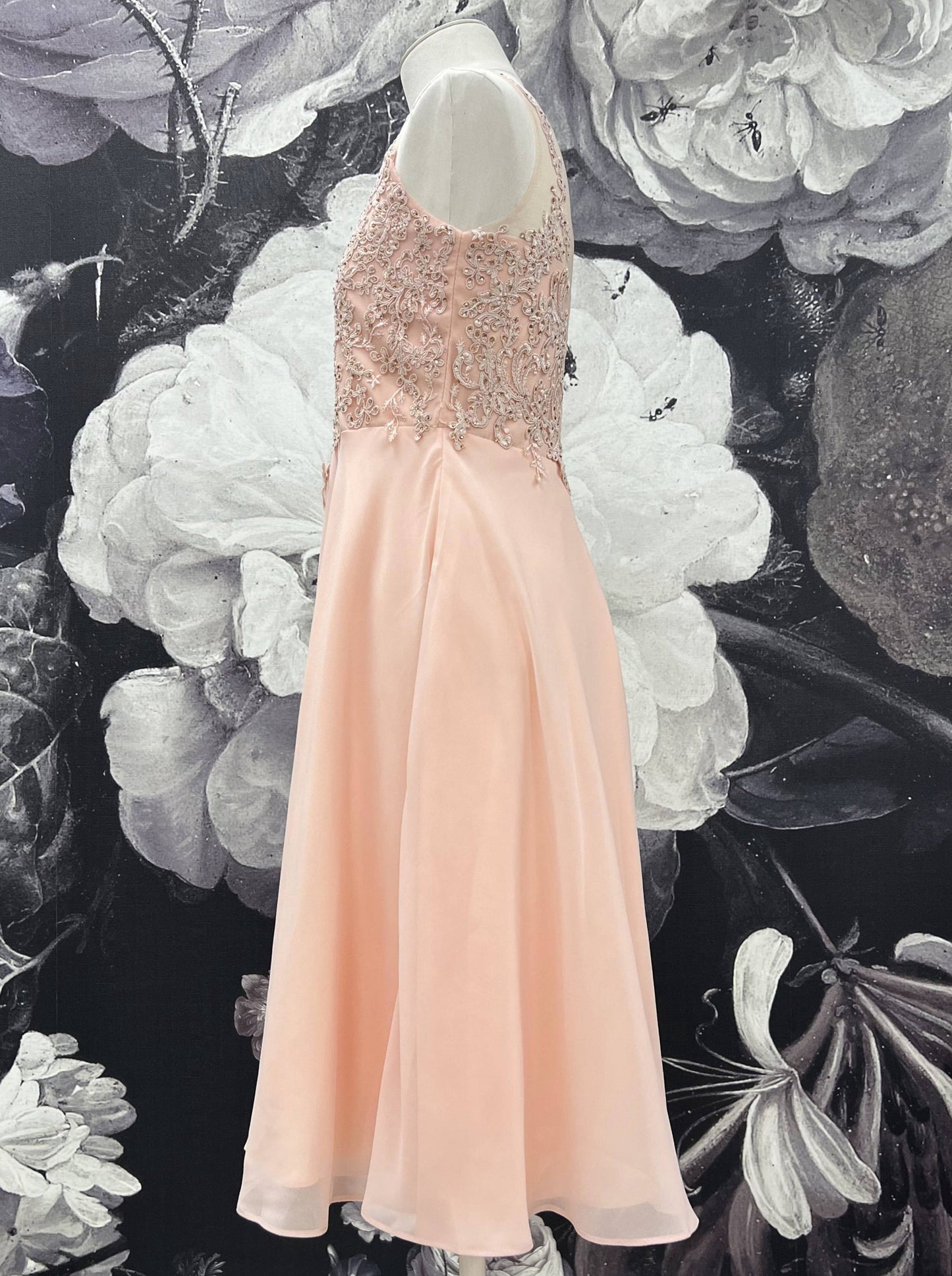 JL Sleeveless Lace Dress w/Jewels _Pink 5089