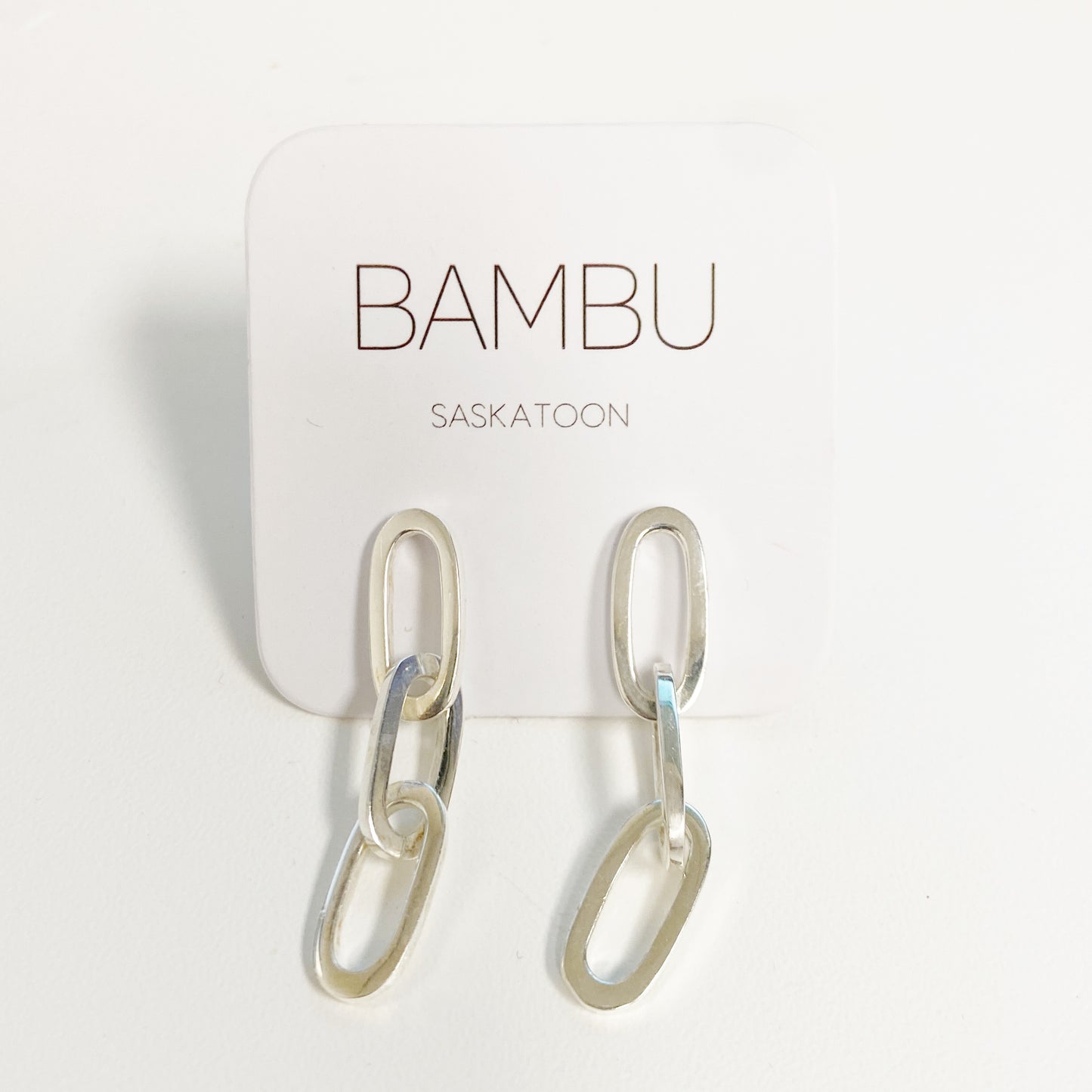 Bambu Earrings paper clip - E408