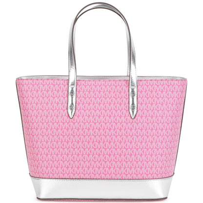 Michael Kors Leather Hand Bag w/Logo Print _Pink R10155-49M