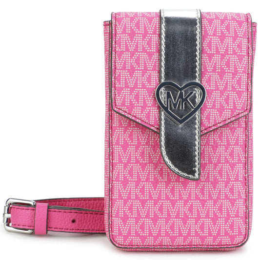 Michael Kors Leather Shoulder Bag w/Logo Print _Pink R10157-49M