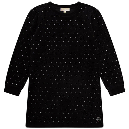 Michael Kors L/S Studded Velvet Sweater Dress _Black R12126-09B