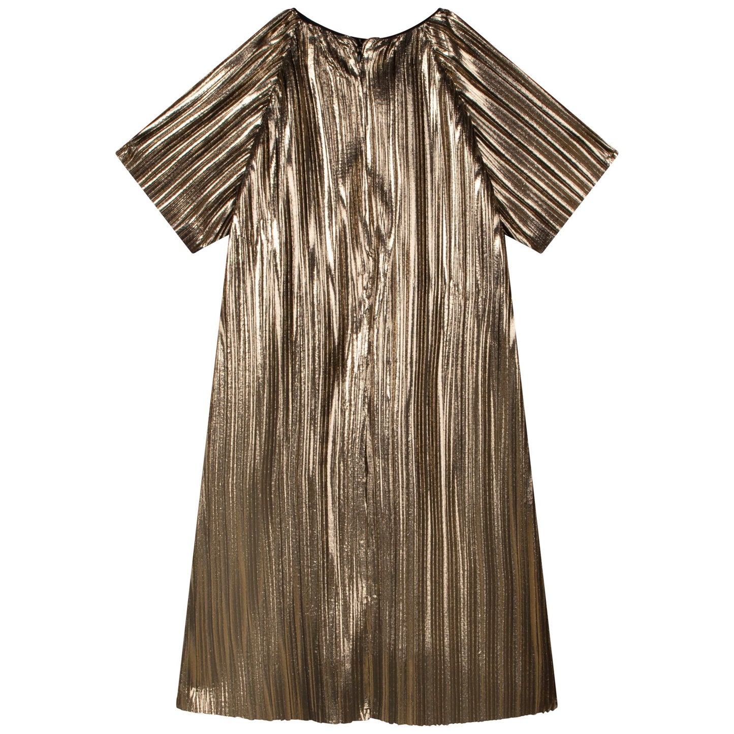 Michael Kors Metallic Pleated S/S Dress _Gold R12130-574