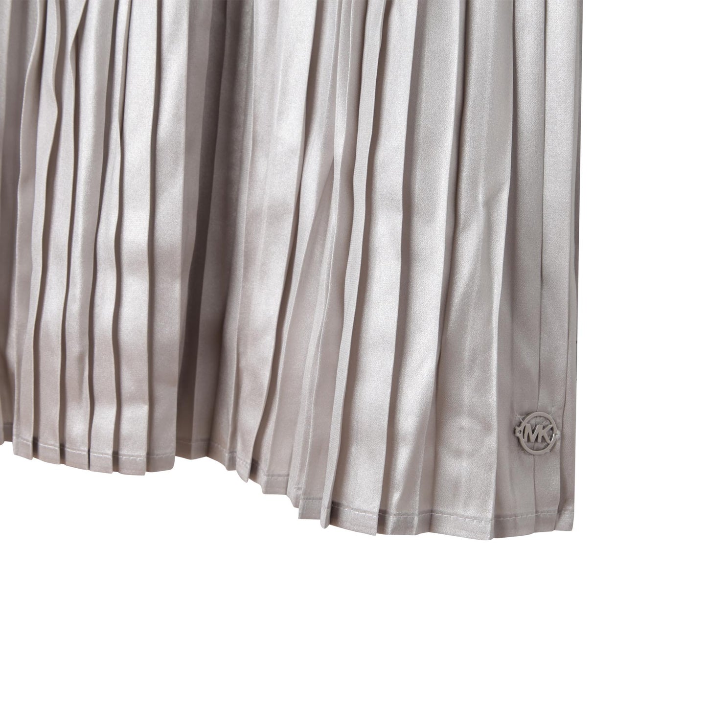 Michael Kors Sleeveless Midi Metallic Pleated Dress _Silver R12144-16