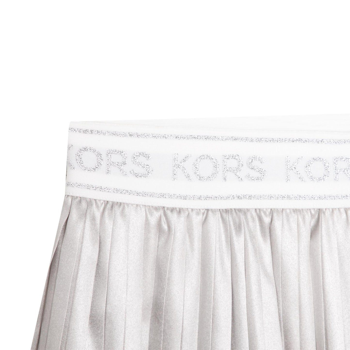 Michael Kors Midi Metallic Pleated Skirt _Silver R13120-16