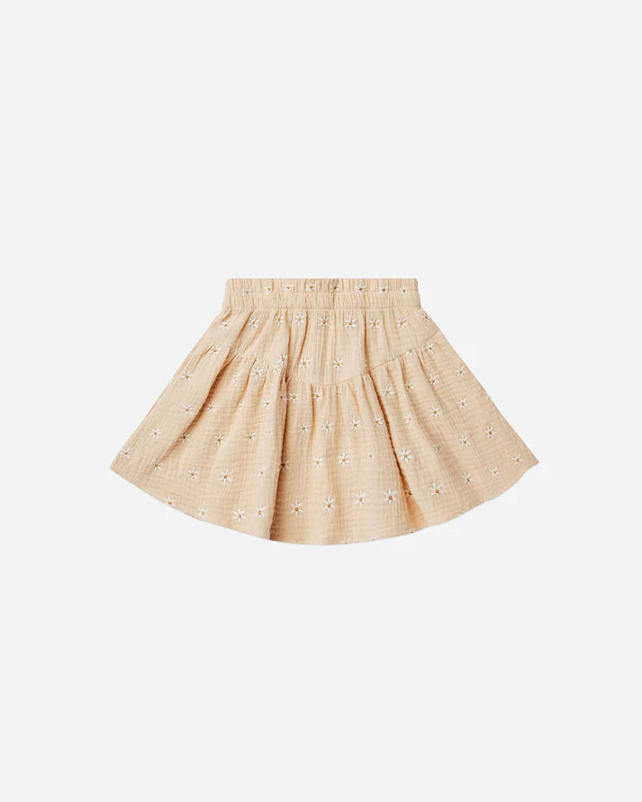 Rylee + Cru Daisy Embroidery Skirt _Tan RC430LLNS-390