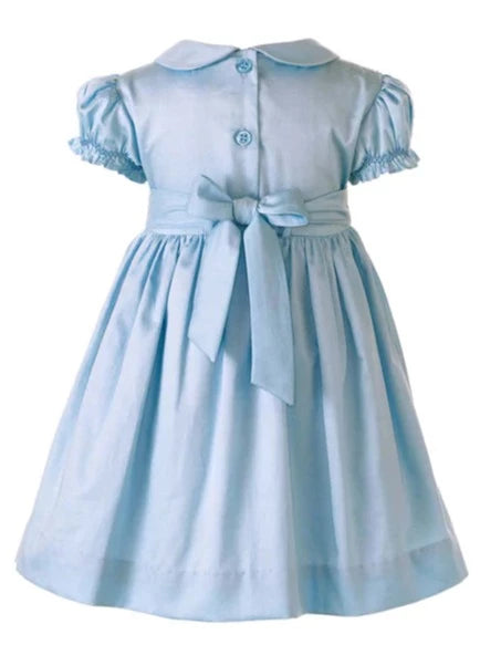 Rachel Riley Baby Rose Smocked Dress & Bloomer _Blue RRHCIDR113BL