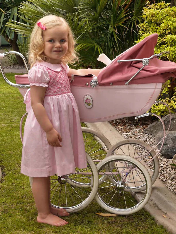 Rachel Riley Baby Bow Smocked Dress & Bloomer _Pink RRHCIDR113PK