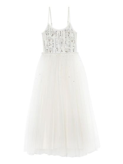 Tutu Du Monde Sleeveless Maxi Dress w/Jeweled Top _Off White TDM7840-LOFWHT