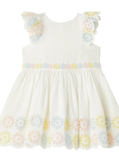 Stella McCartney Baby Sleeveless Dress w/Colourful Eyelet Embroidery _White TS1152-Z0142-101