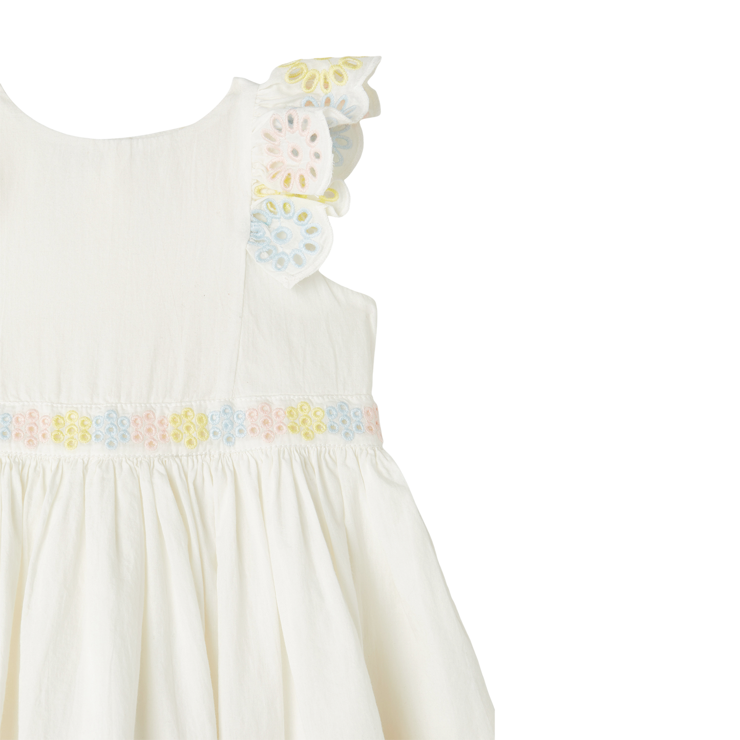 Stella McCartney Baby Sleeveless Dress w/Colourful Eyelet Embroidery _White TS1152-Z0142-101