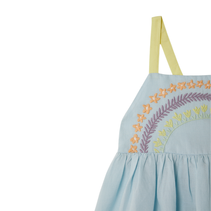 Stella McCartney Sleeveless Dress w/Embroidery _Blue TS1B22-Z0138-601