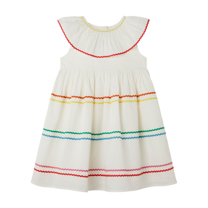 Stella McCartney Sleeveless Dress w/Colourful Trim _White TS1D42-Z0142-101
