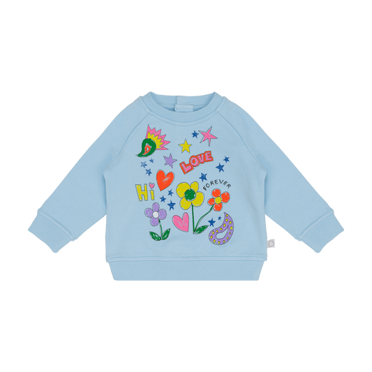 Stella McCartney Baby Sweatshirt w/Doodle Print _Blue TS4100-Z0499-601