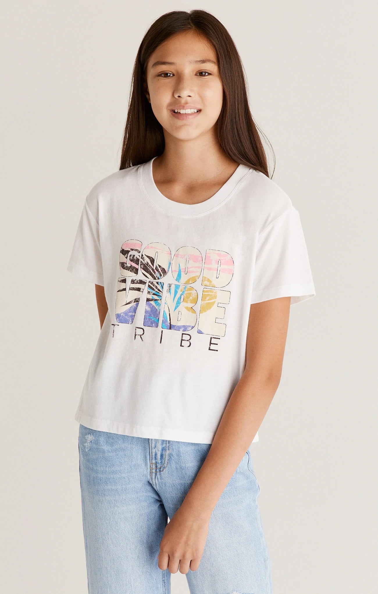 Z Supply Good Vibes Tee _White ZGT221923