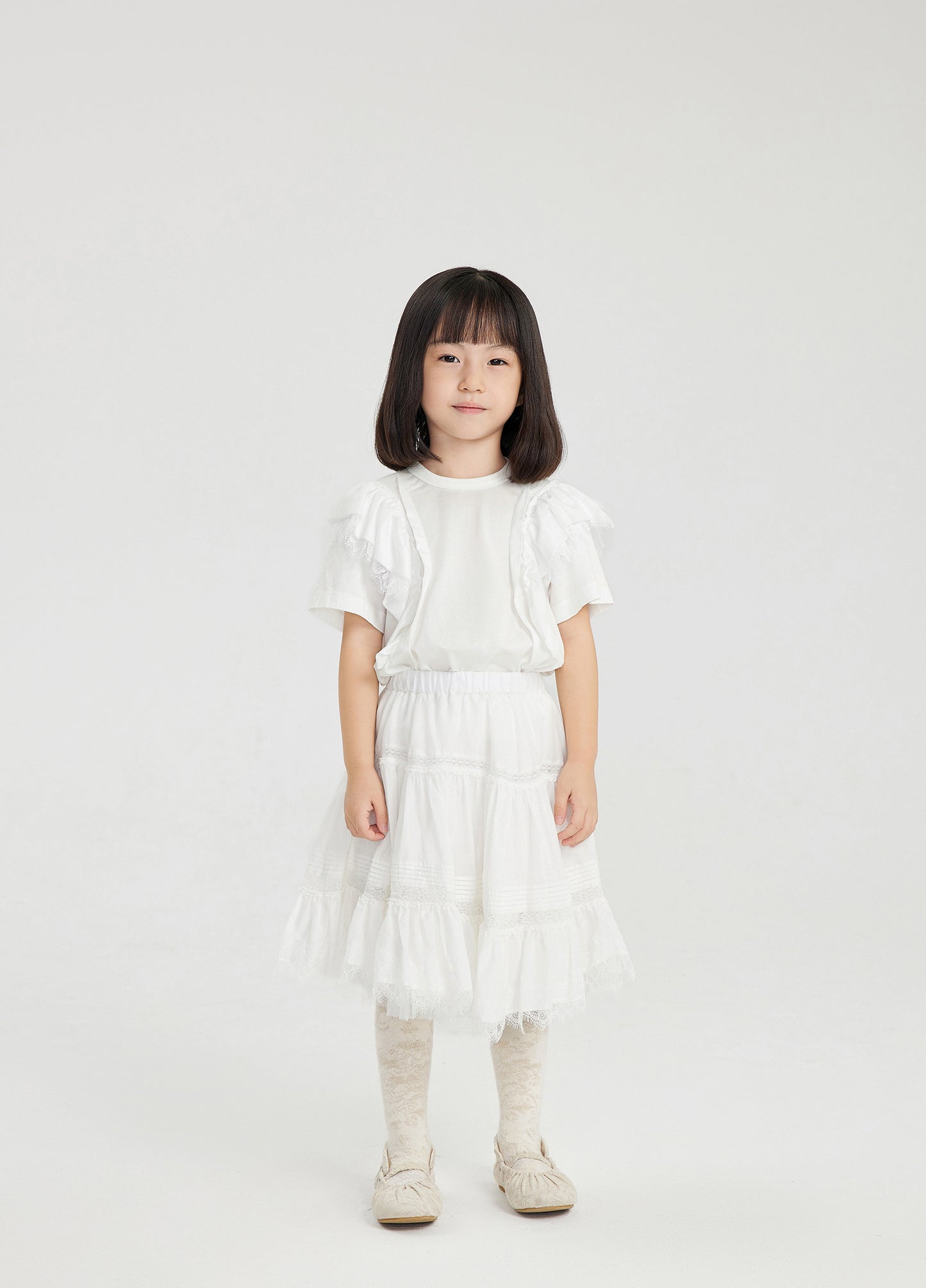 JNBY Short Skirt w/Ruffles _White 1M4D00500-103