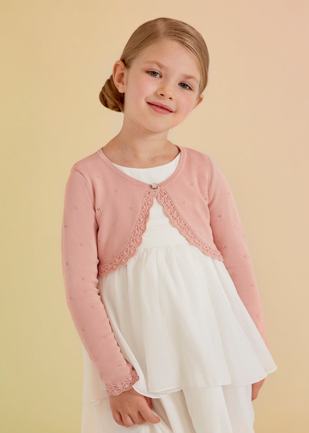 Abel & Lula Fancy Knit Bolero Cardigan _Pink 5351 - 032 - NorthGirls