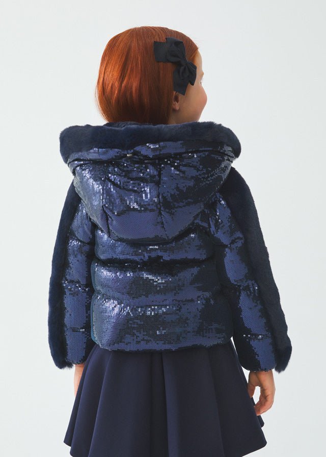 Abel & Lula Sequins Puffer Coat _Navy 5833 - 39 - NorthGirls