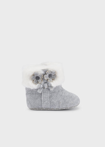 Mayoral Baby Knit Booties _Grey 9567-037