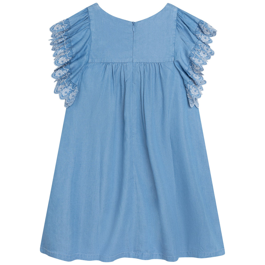 Chloe Empire Waist Short Sleeve Dress - Medium Blue C12873 - Z27 - NorthGirls