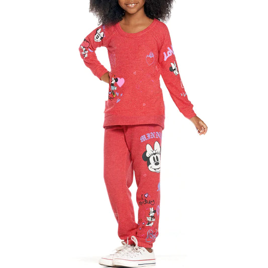 Chaser Sweatpants w/Minnie Mouse Print _Red CHTW222-MIN048