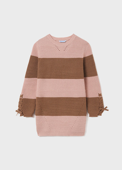 Mayoral Junior Knit Sweater Dress _Pink/Mocha 7940-25