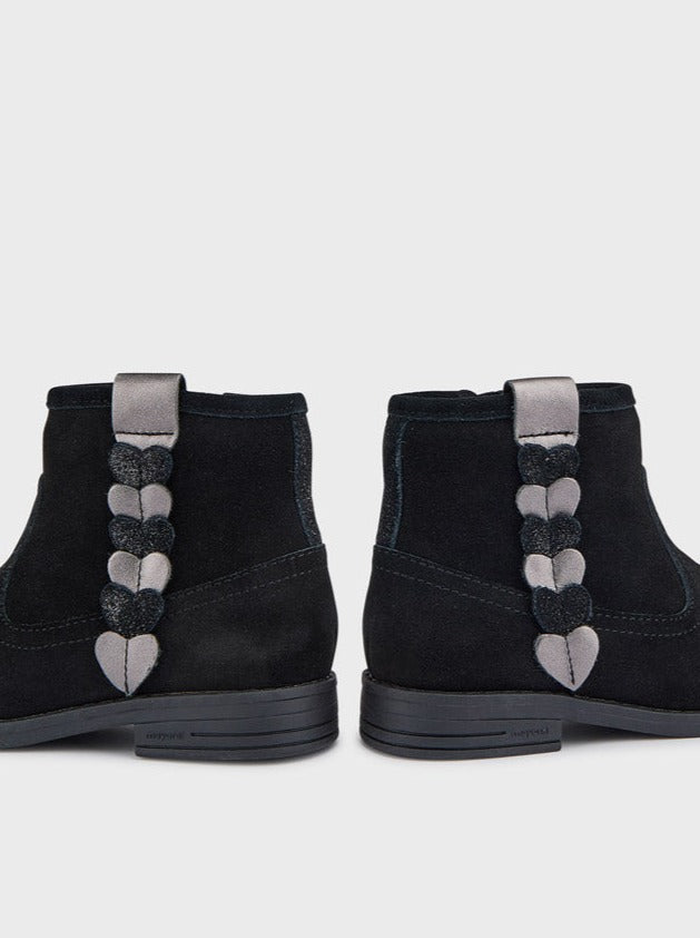 Mayoral Suede Leather Bootie Black_48303-11
