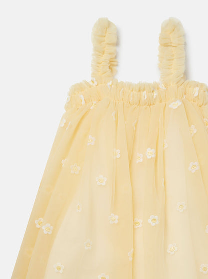 Stella McCartney Sleeveless Dress w/Daisy Tulle _Yellow TS1G22-L0112-202EM