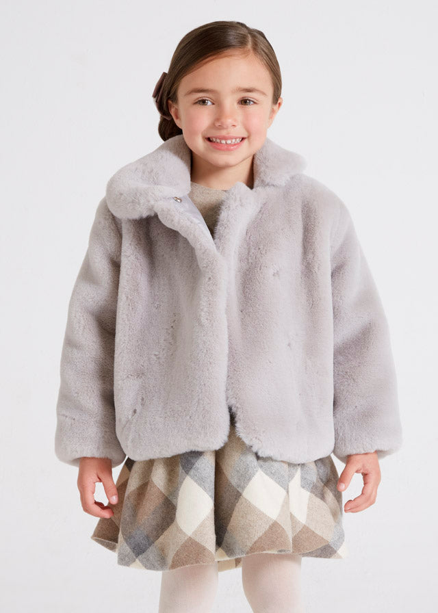 Mayoral Mini Fur Coat _Grey 4483-34