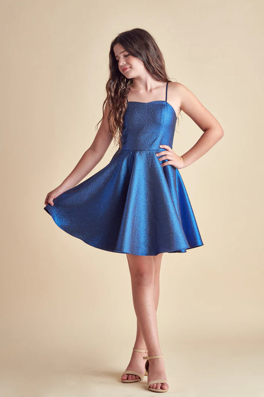 UDT Fit & Flare Glitter Party Dress w/Straps