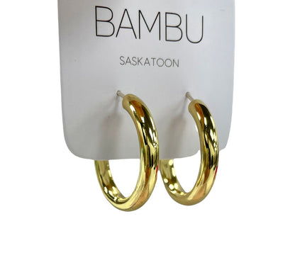 Bambu Earrings  Hoops - E711a