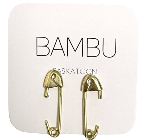 Bambu Earrings Safety pin - E500