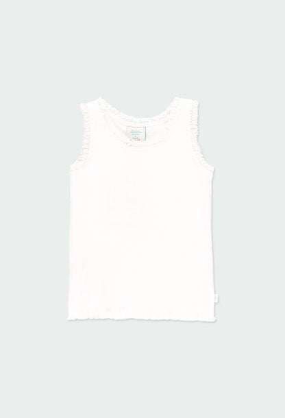 Boboli Organic Knit Tank Top_White 494029-1100