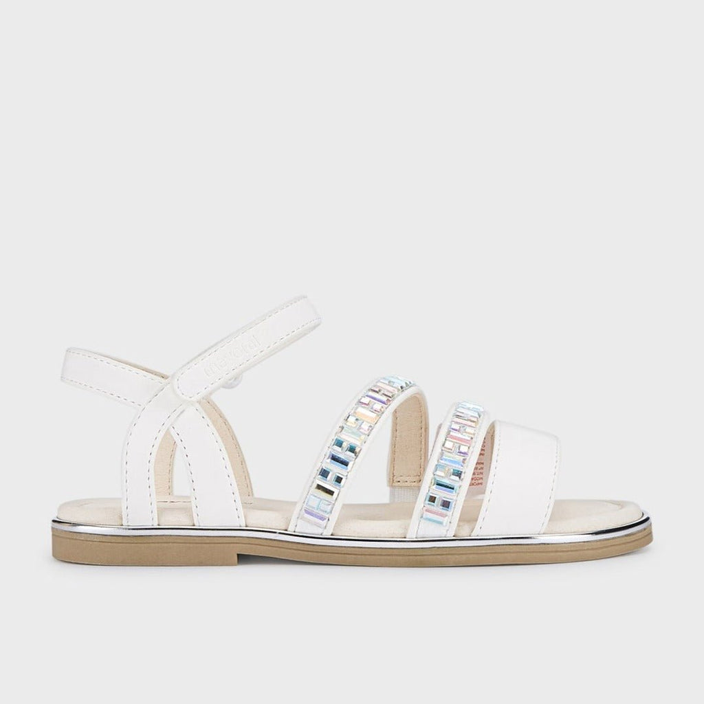 Mayoral Formal Strapped Sandals w/Jewels White_43449 - 027 - NorthGirls