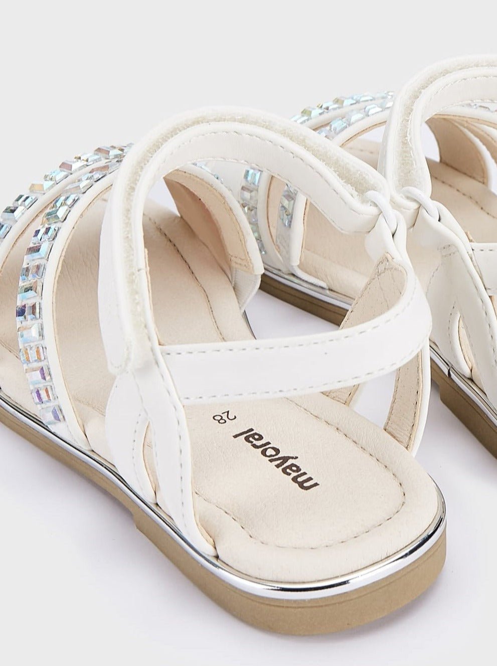 Mayoral Formal Strapped Sandals w/Jewels White_43449 - 027 - NorthGirls