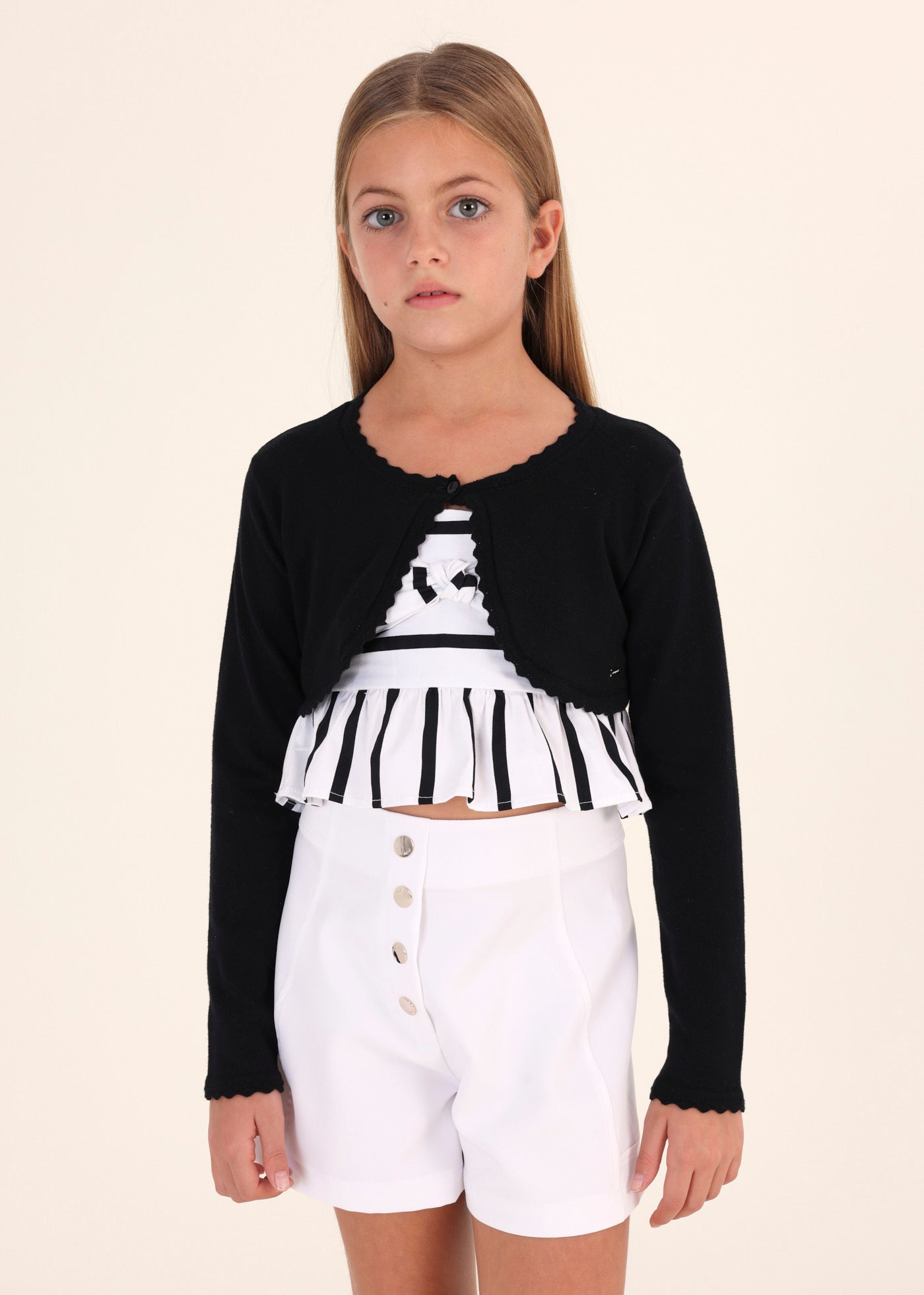 Mayoral Junior Basic Knit Bolero Cardigan _Black 332 - 91 - NorthGirls
