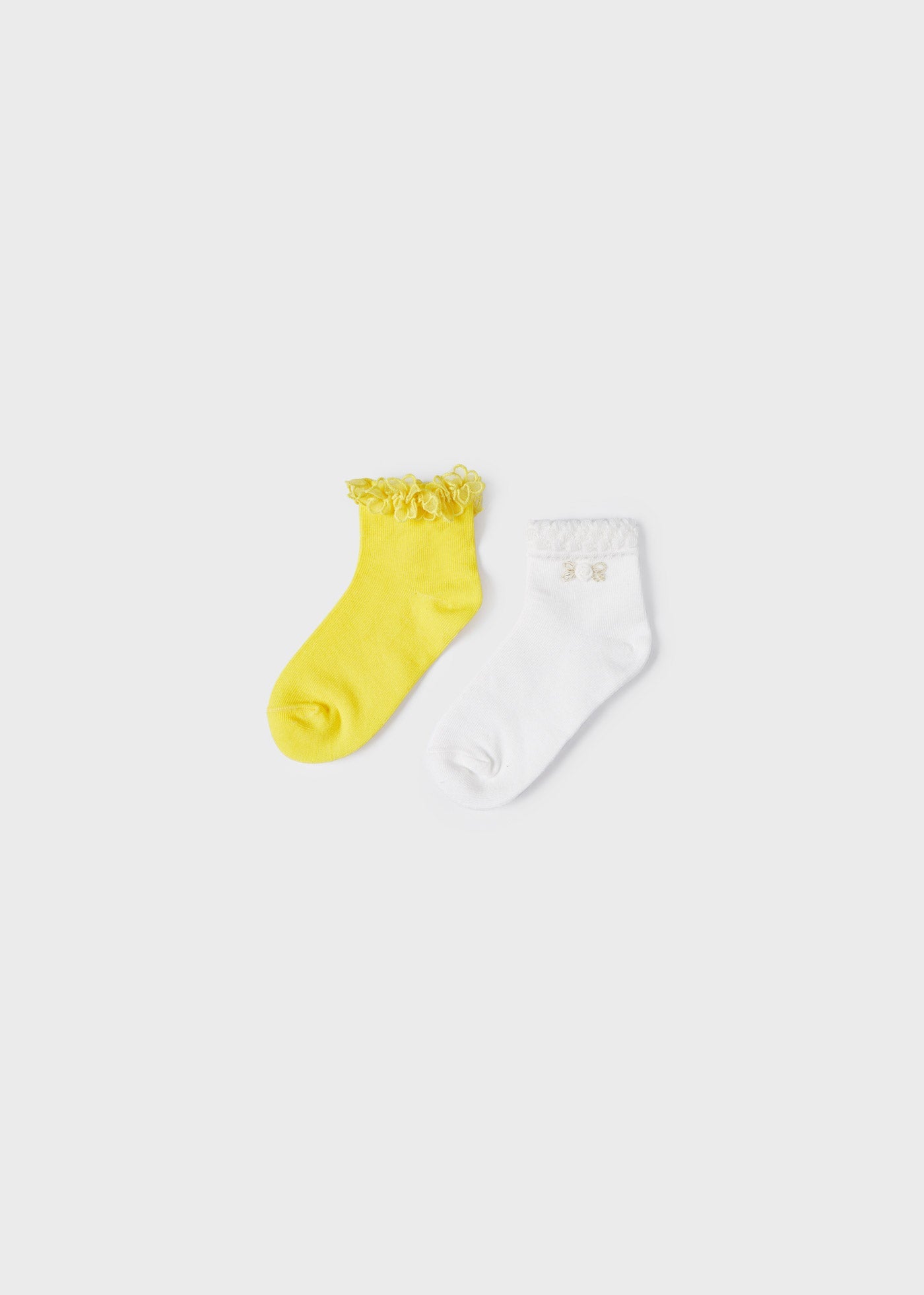 Mayoral Mini Fancy Ruffle Socks 2pc _Yellow 10469 - 064 - NorthGirls