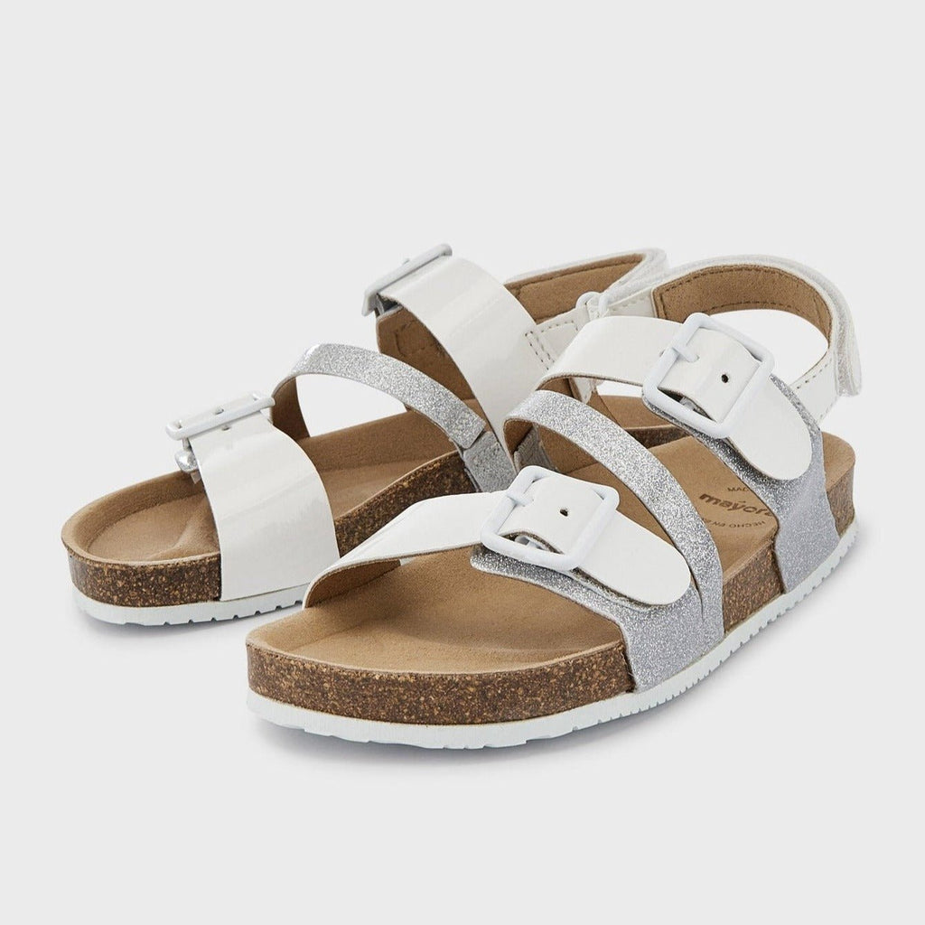 Mayoral Mini Strapped Glitter Sandals White Silver_45369 - 23 - NorthGirls
