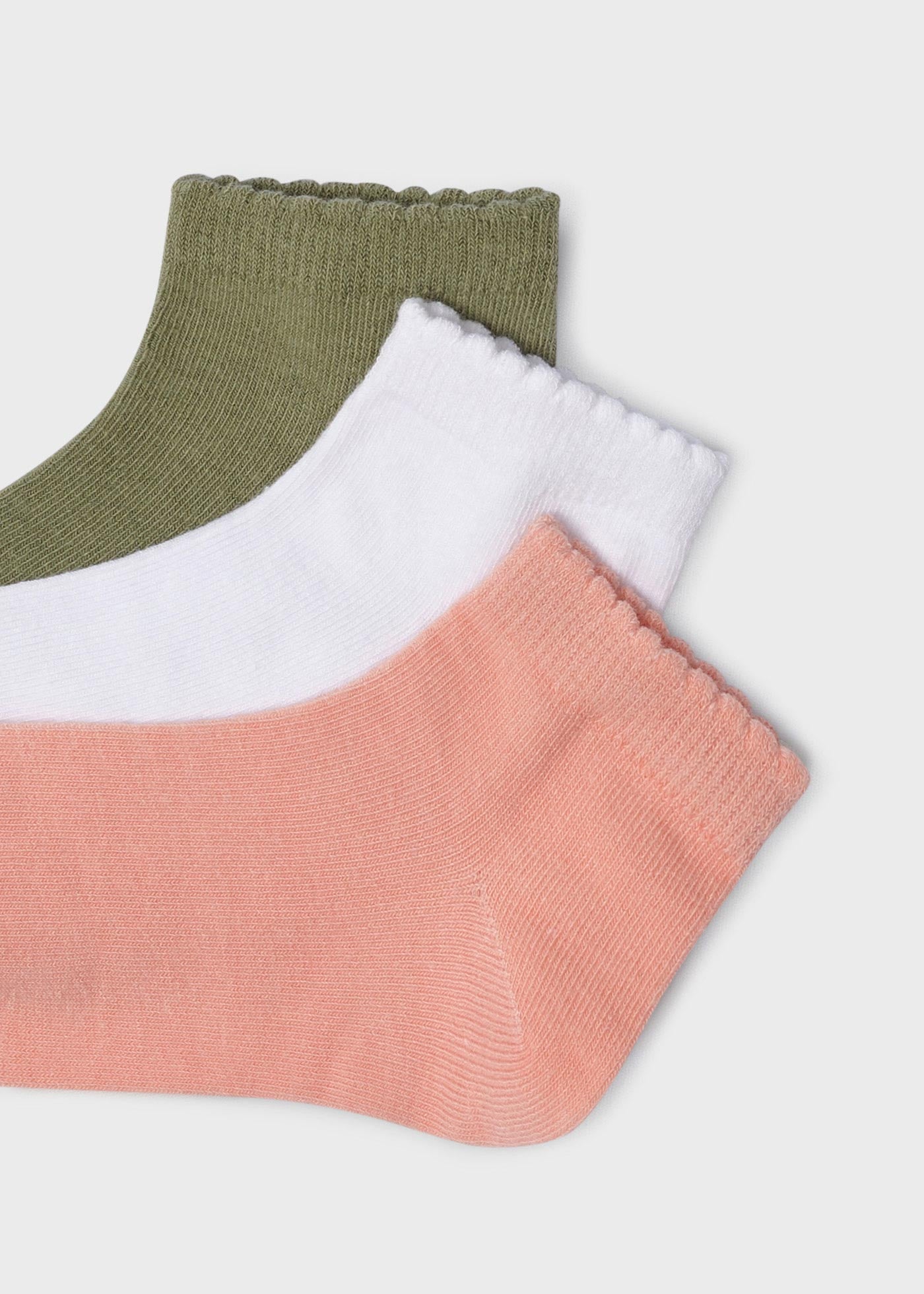 Mayoral Mini/Junior Ankle Sock Set 3pc_ Peach 10233 - 14 - NorthGirls