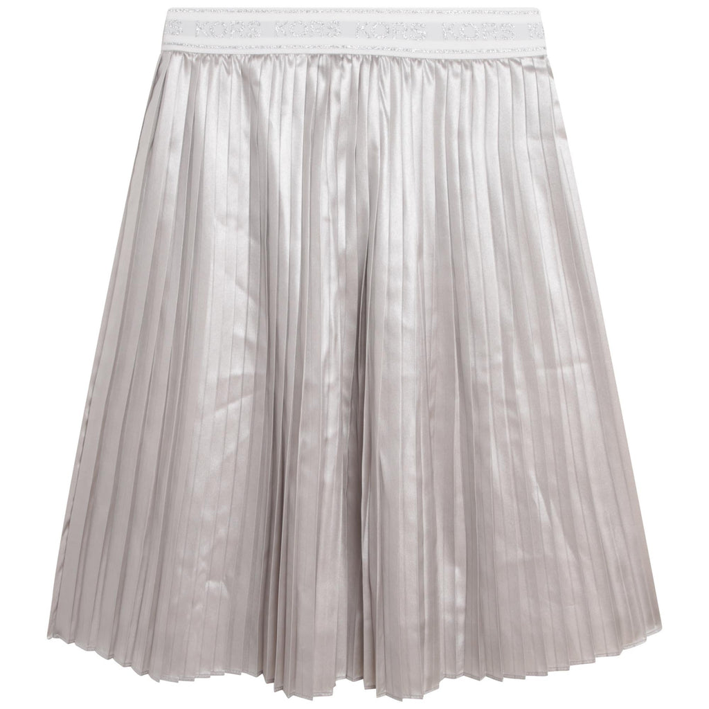Michael Kors Midi Metallic Pleated Skirt _Silver R13120 - 16 - NorthGirls