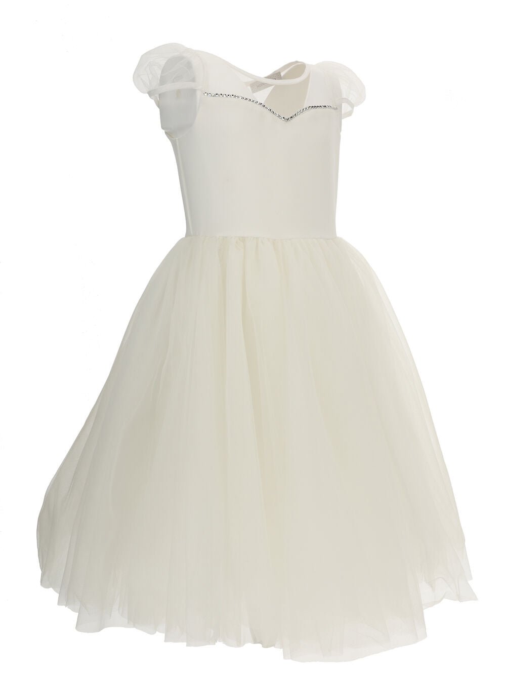 Monnalisa Sweetheart Crepe & Tulle Dress - NorthGirls